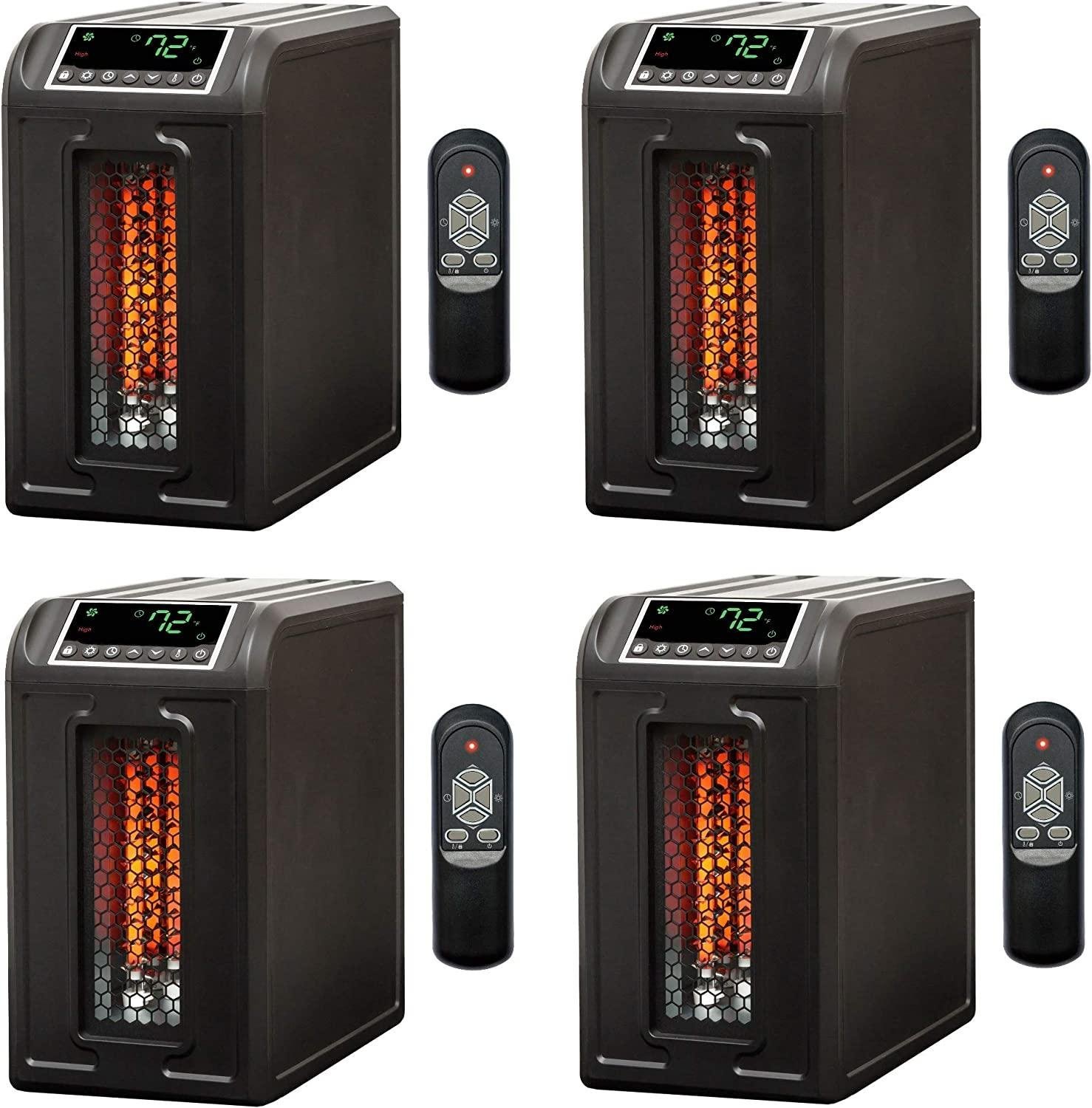 Lifesmart 3 Element 1500W Quartz Infrared Electric Room Space Heater (4 Pack)