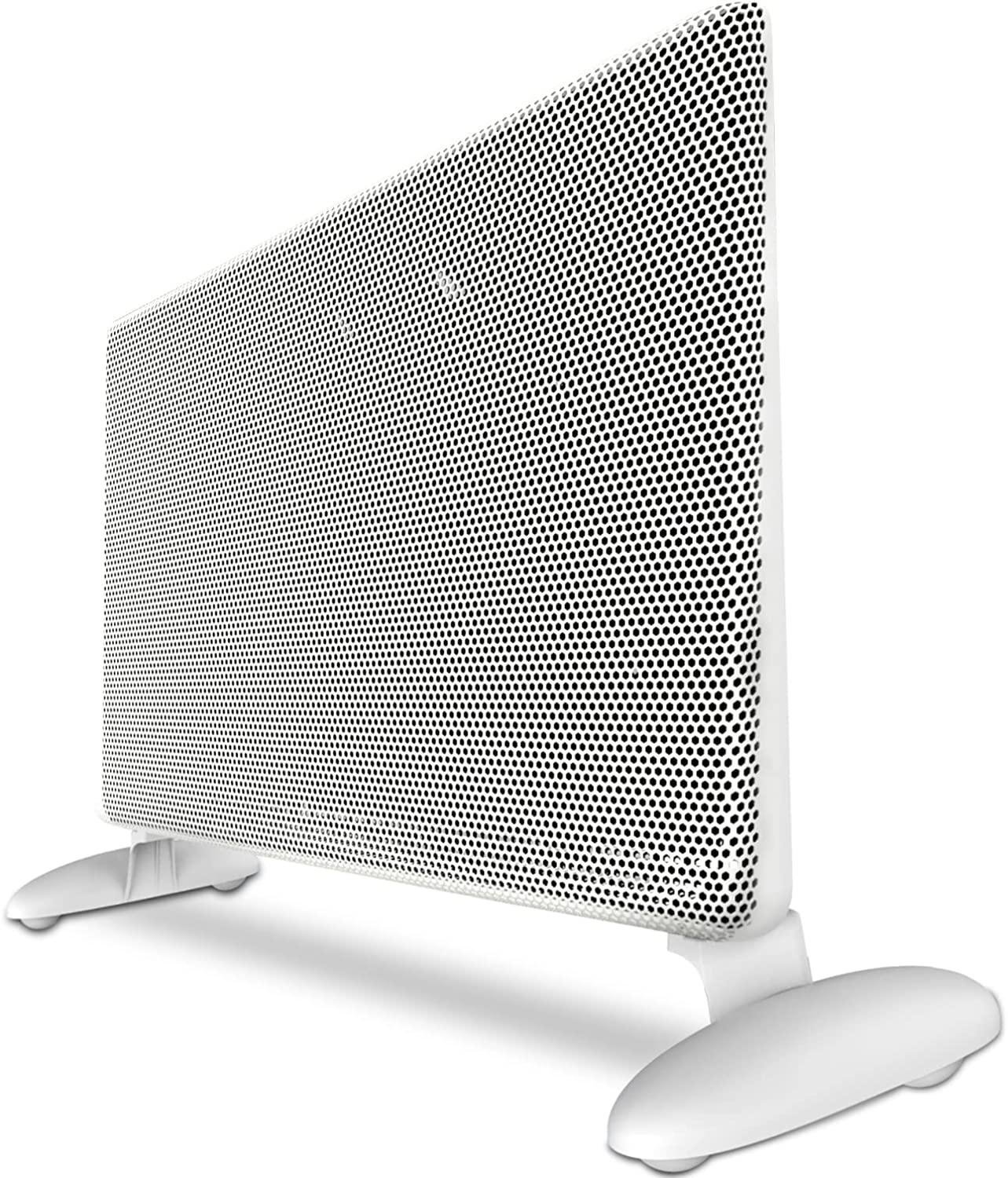 Ballu Infrared Space Heater for Indoor Use，1500W Full Room Quiet Heating With TFT Display，24h Timer，Eco，Auto Thermostat，Standing/Wall Mount，Electric Portable Panel Heater for Bedroom，Office