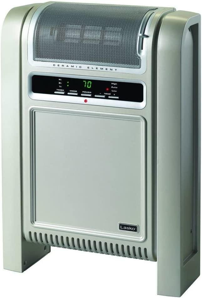 Lasko Heating Space Heater, 16.8″L x 6.5″W x 24.9″H, Gray