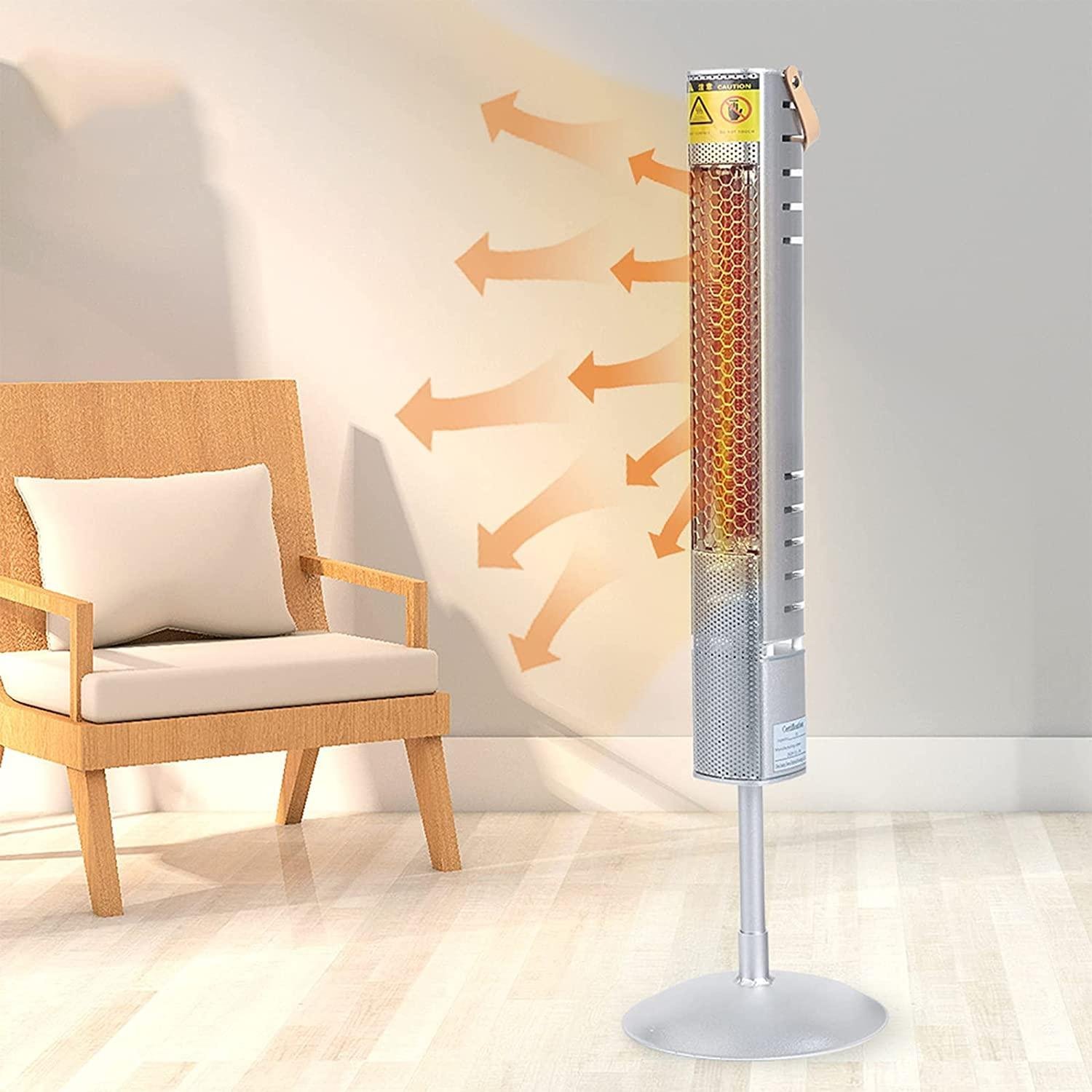 JinKeHong Space Heater, 1500w Carbon Fiber Tower Heater with Osmotic Heating and Quiet and Noiseless, Instant Hot, Direct View Without Glare, Tip-Over Protection, for Home Office