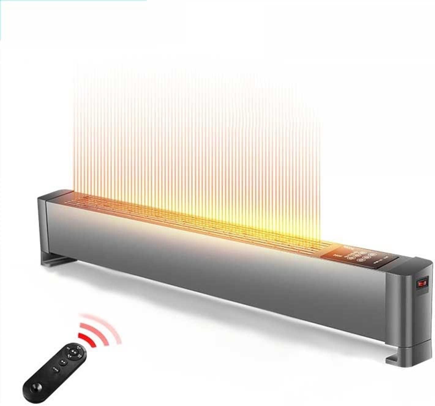 moisture Portable Electric Heater Graphene Heater Baseboard Bathroom Heater Household Large Area Electric Heater Heating Heater Fan (Color : Remote Control 1m, Plug Type : UK)