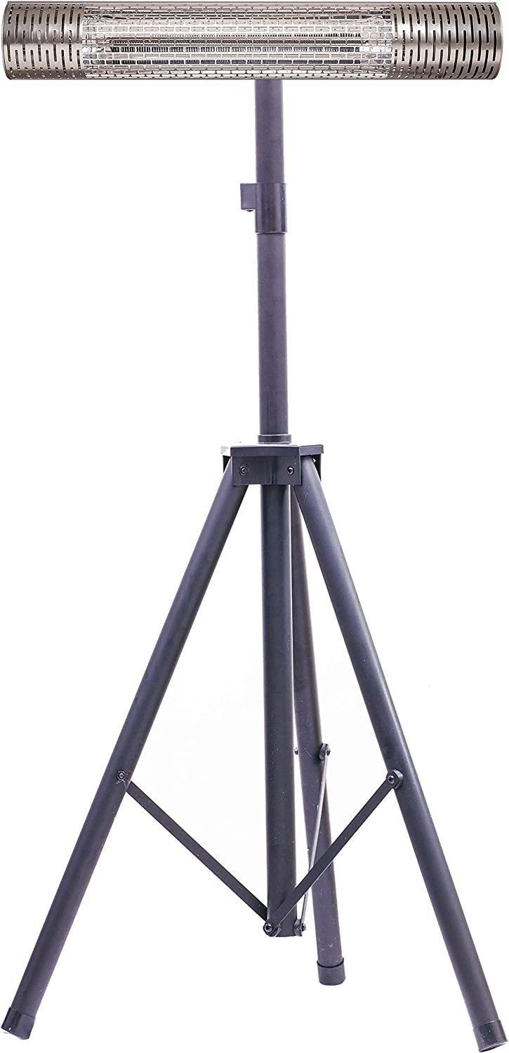 Hanover HAN1031IC-SLV-30.7 in Modern Efficient Steel Electric Heater with Tripod Stand-2 Heat Settings, Up to 1500W, Silver/Black