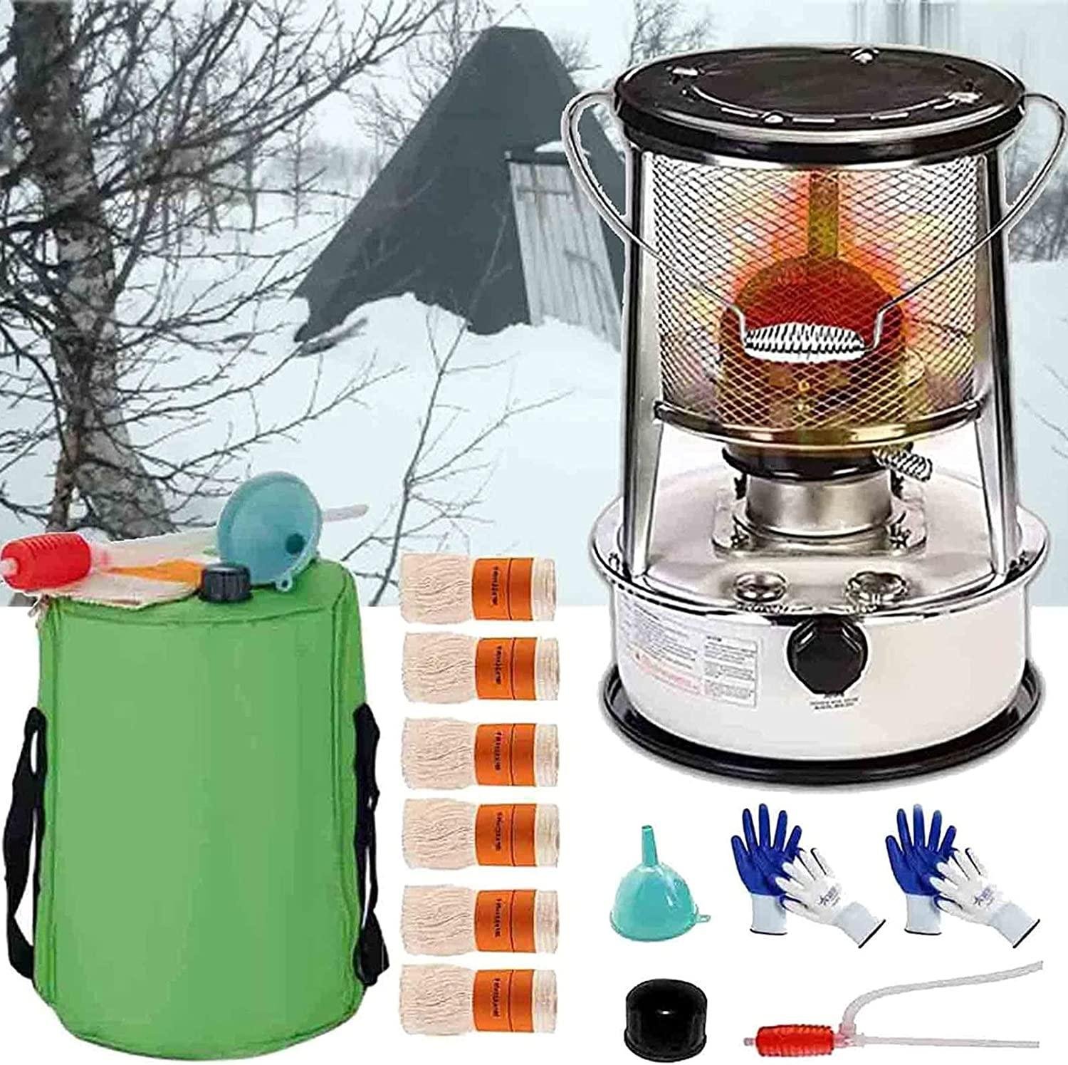 6L Indoor Kerosene Heater for Backpacking Hiking Camping Cooking Kerosene Stove Burner 9000 BTU Emergency Stove Kerosene Convection Heater with Fall Protection